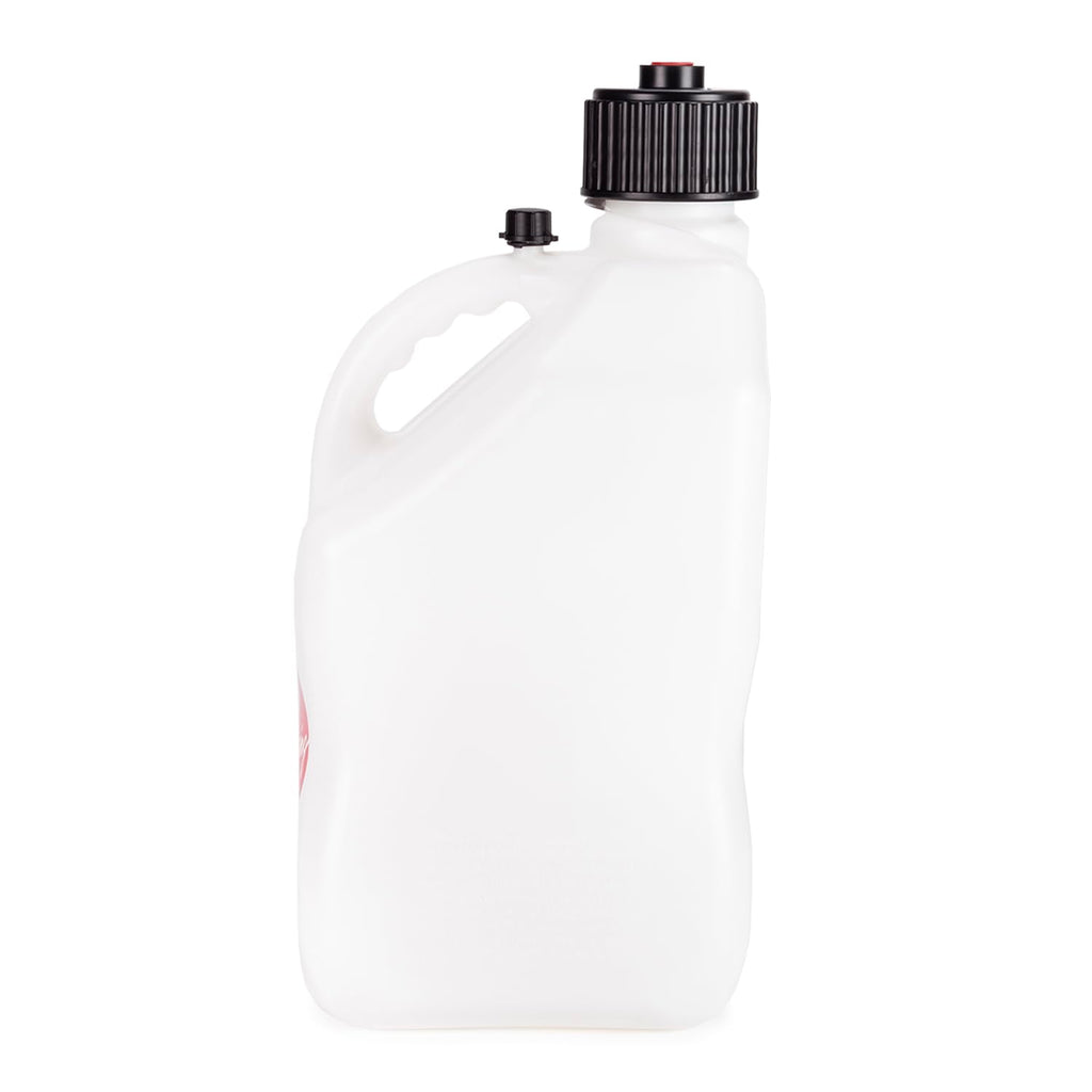 5.5 Gallon Square Motorsport Jug White with Filler Hose F458