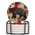 Set of 6 Ceramic Coasters with Holder Y9282