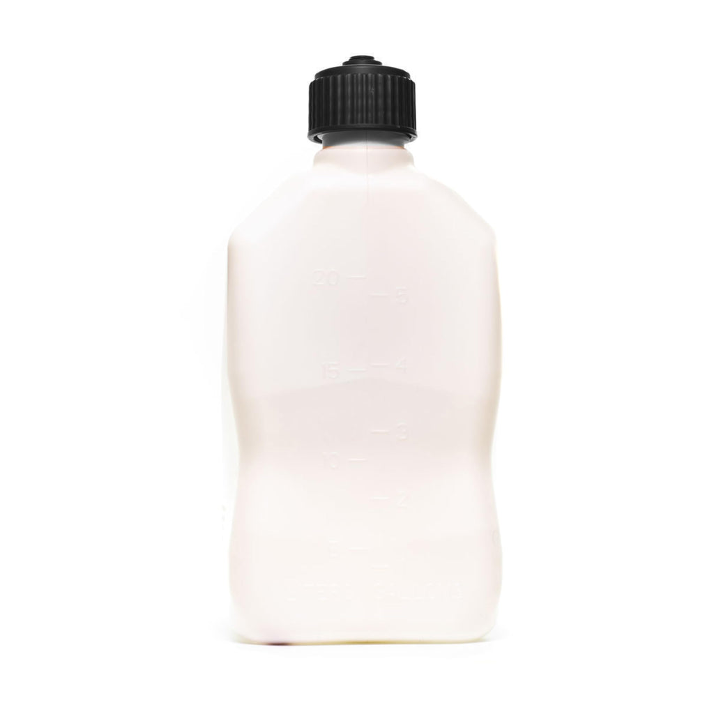 5.5 Gallon Square Motorsport Jug White with Filler Hose F458