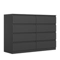 Black 8 Drawer Double Dresser T716034