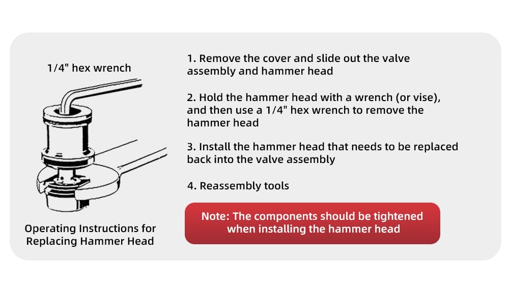Pneumatic Hammer with 6 Tips T5054