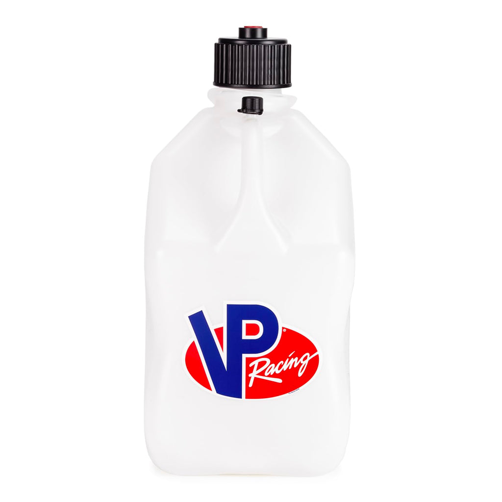 5.5 Gallon Square Motorsport Jug White with Filler Hose F458