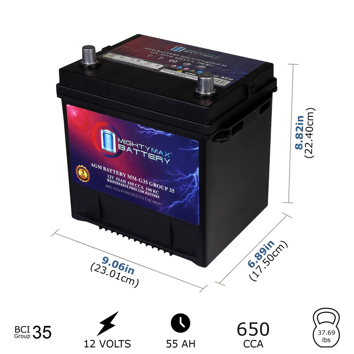 12V 55Ah AGM Replacement Battery H218