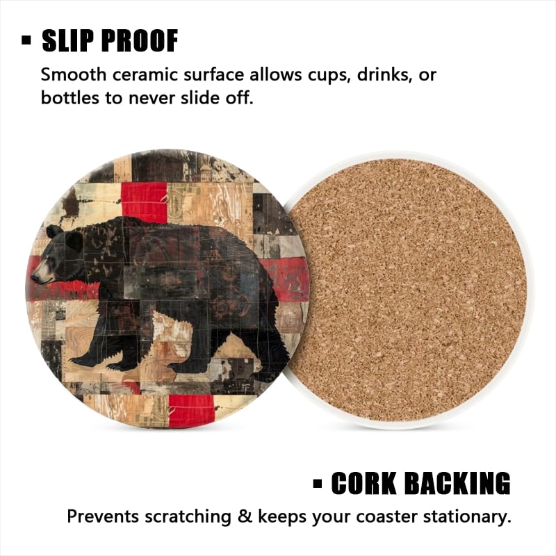 Set of 6 Ceramic Coasters with Holder Y9282