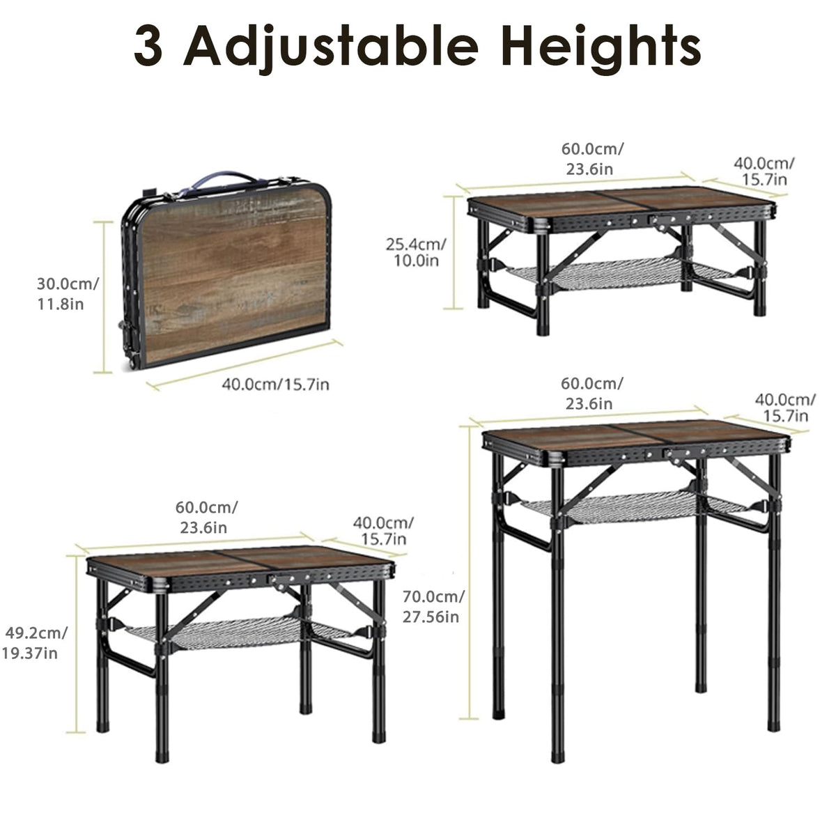 Folding Picnic Table 2ft Portable Camping Table U8076