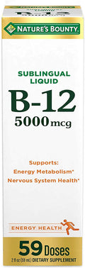B-12 5000 mcg Sublingual Liquid 2 oz (Pack of 2) M57982