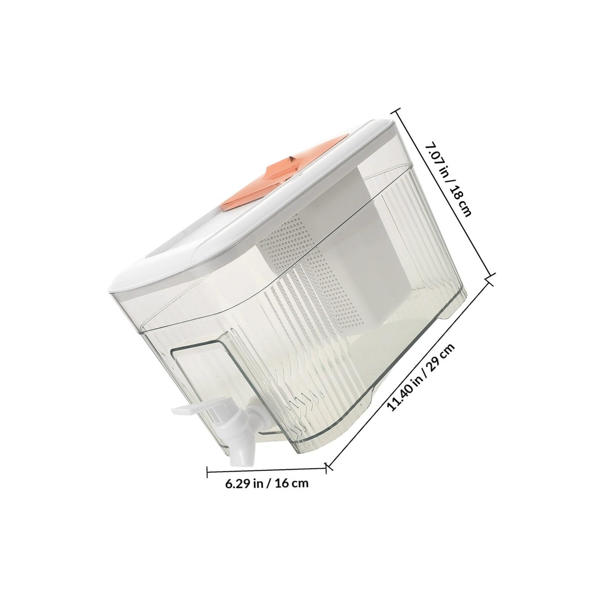 Cold Water Jug with Faucet 3.5l White Beverage Dispenser T8432