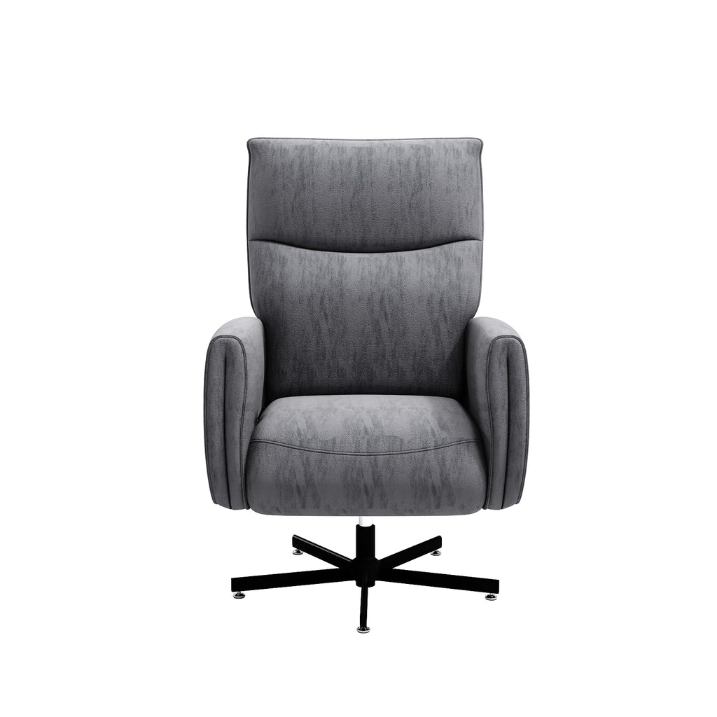 Grey Velvet Swivel Rocker Recliner Chair with USB & Type-C Charging K102