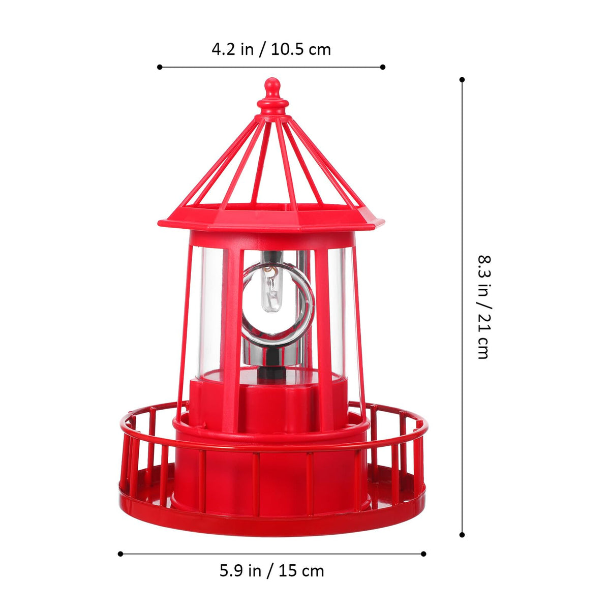 Solar Powered Rotating Lighthouse Garden Light F350644