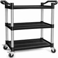 3 Tier Plastic Utility Cart with Wheels W2328