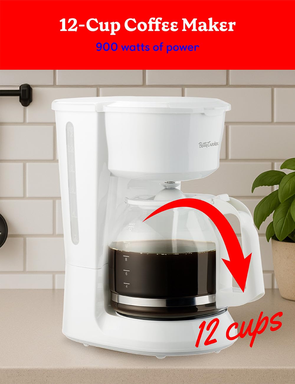 12-Cup Drip Coffee Maker with Glass Carafe Z348549