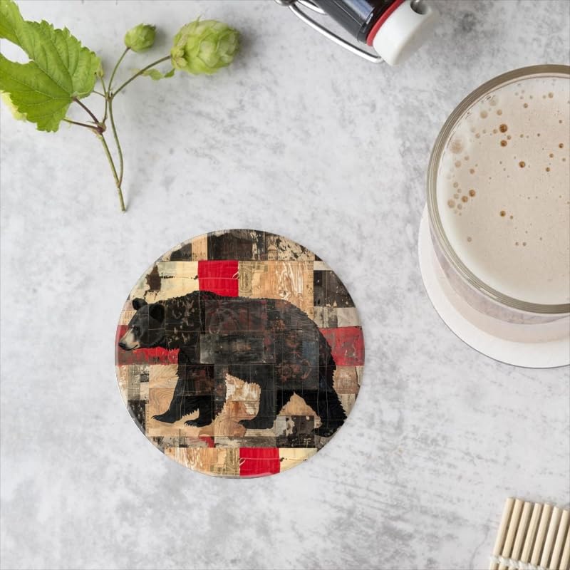Set of 6 Ceramic Coasters with Holder Y9282