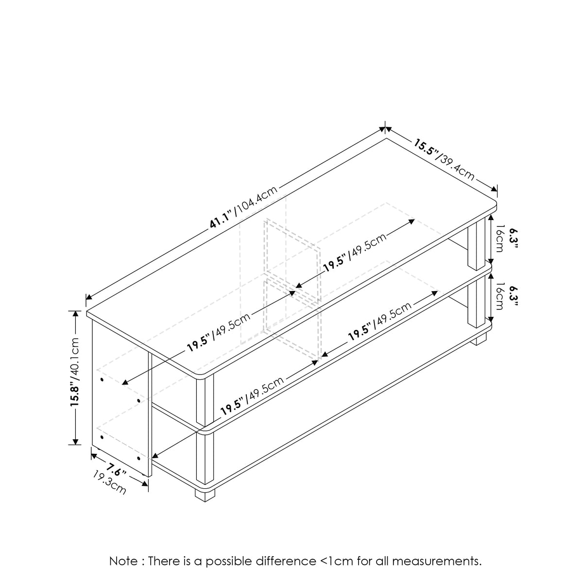 Espresso TV Stand with Open Shelf up to 48 Inch X234