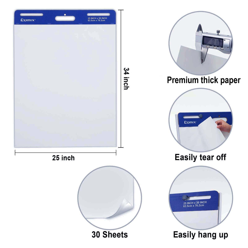 25 x 30 Inch Flip Chart Pad, 30 Sheets, 4 Pads V534342