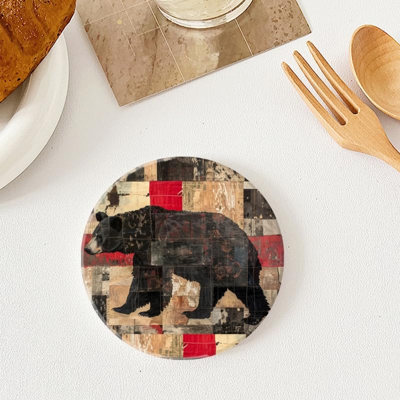 Set of 6 Ceramic Coasters with Holder Y9282