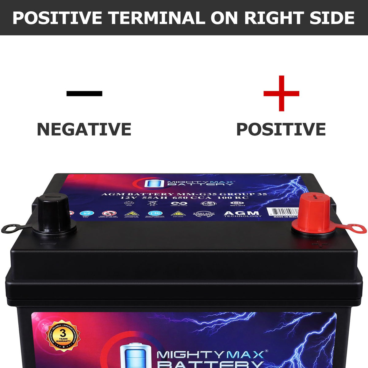 12V 55Ah AGM Replacement Battery H218