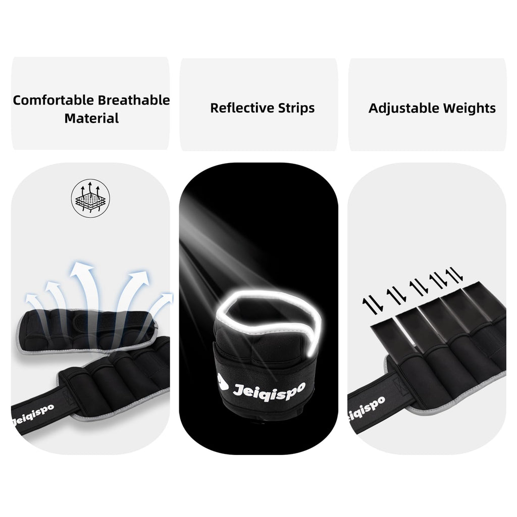 Adjustable Ankle Weights 1 Pair Removable Weight O1141