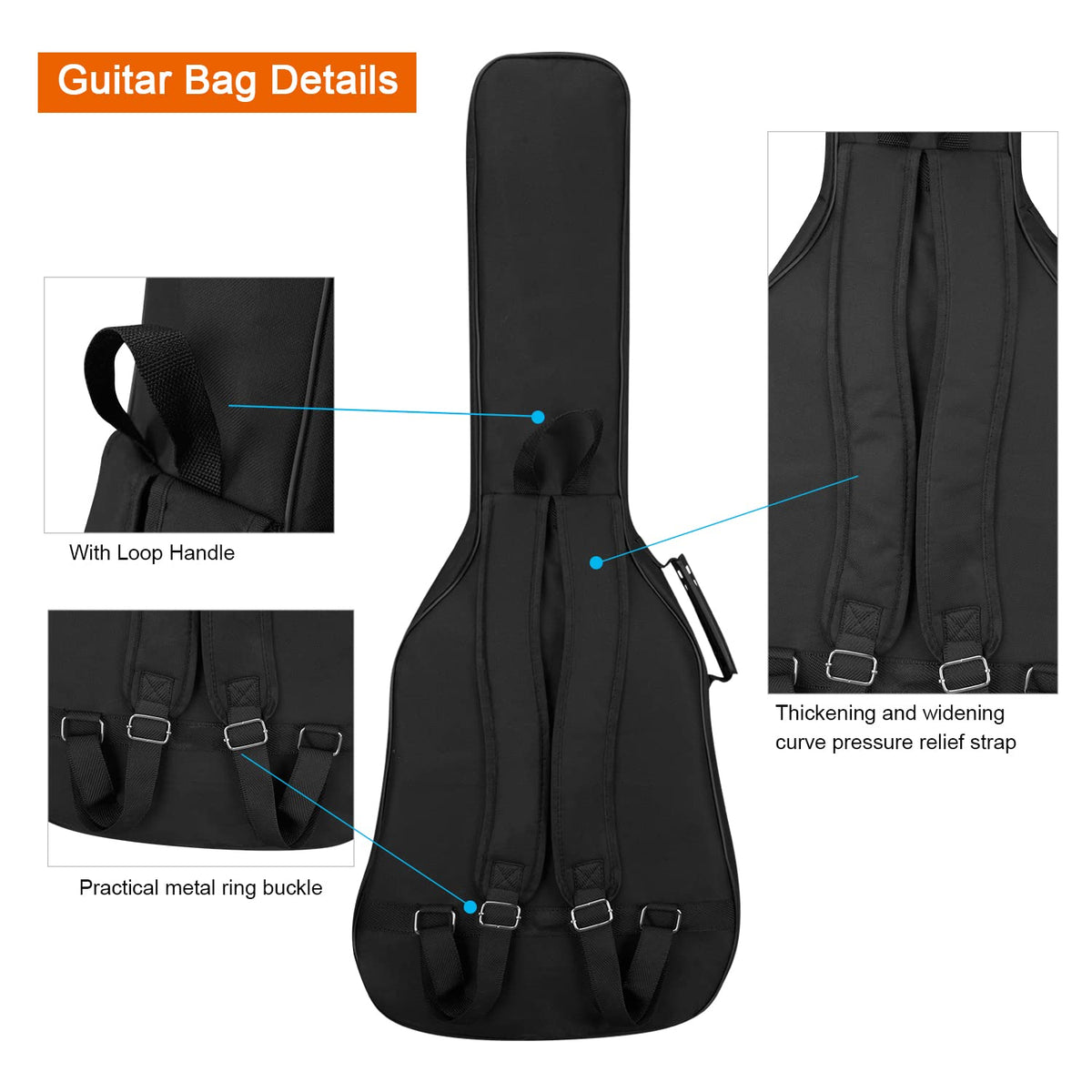 36 Inch Acoustic Guitar Case Soft Padded Gig Bag N498