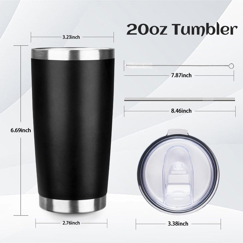 20oz Insulated Tumbler with Lid Straw D138