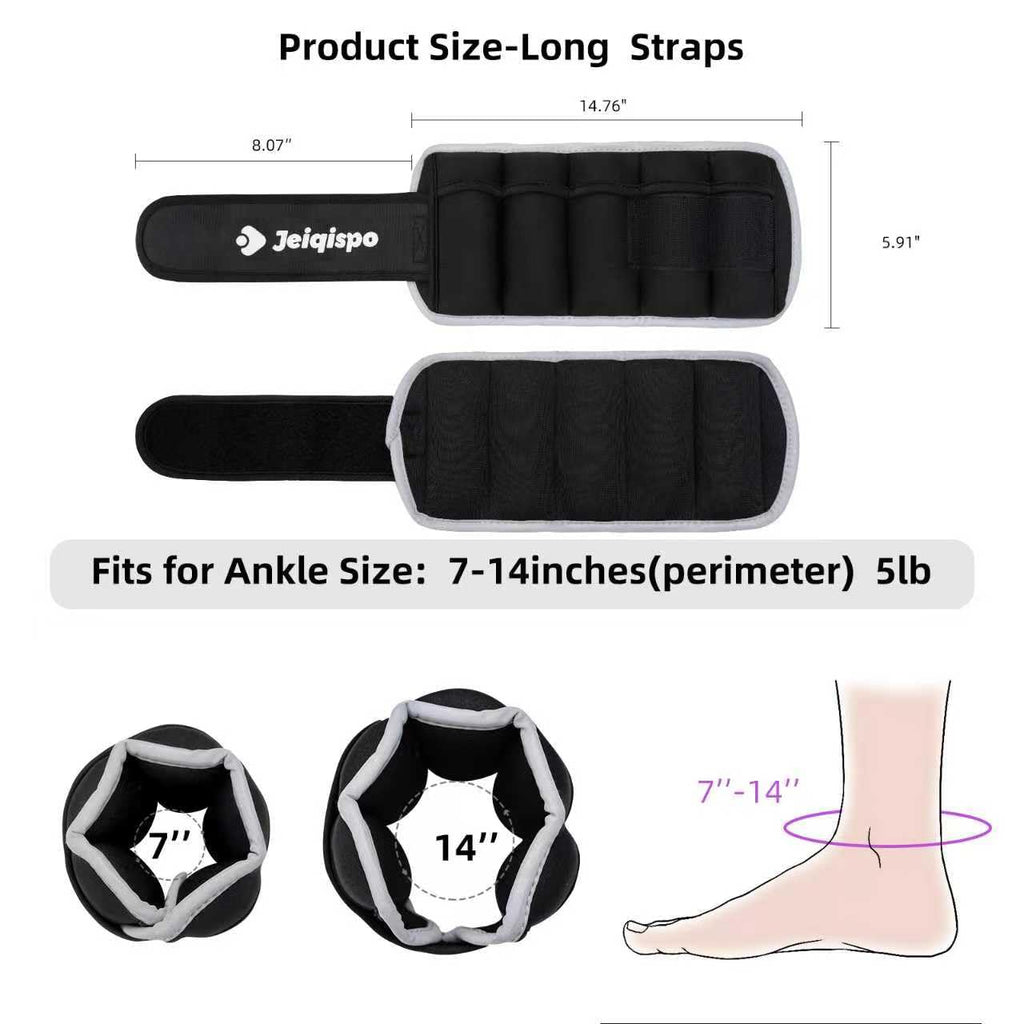 Adjustable Ankle Weights 1 Pair Removable Weight O1141