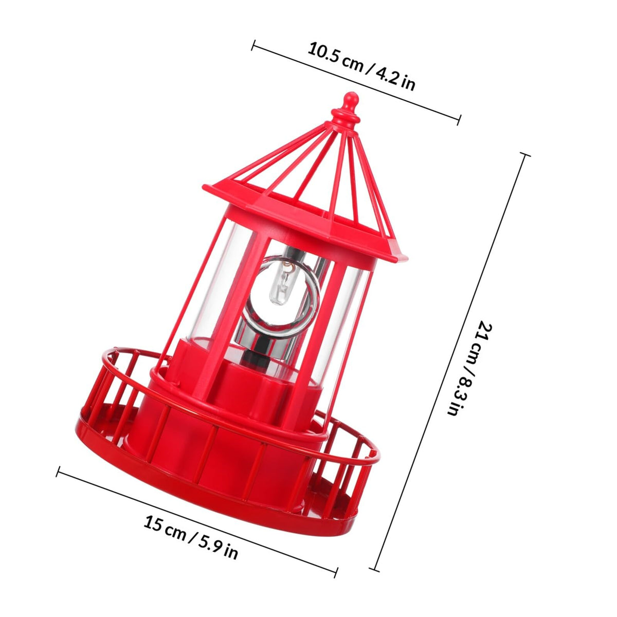 Solar Powered Rotating Lighthouse Garden Light F350644