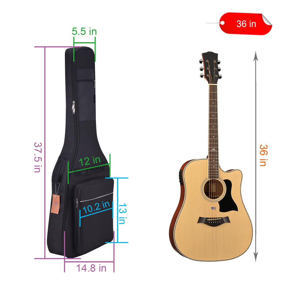 36 Inch Acoustic Guitar Case Soft Padded Gig Bag N498