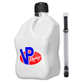5.5 Gallon Square Motorsport Jug White with Filler Hose F458