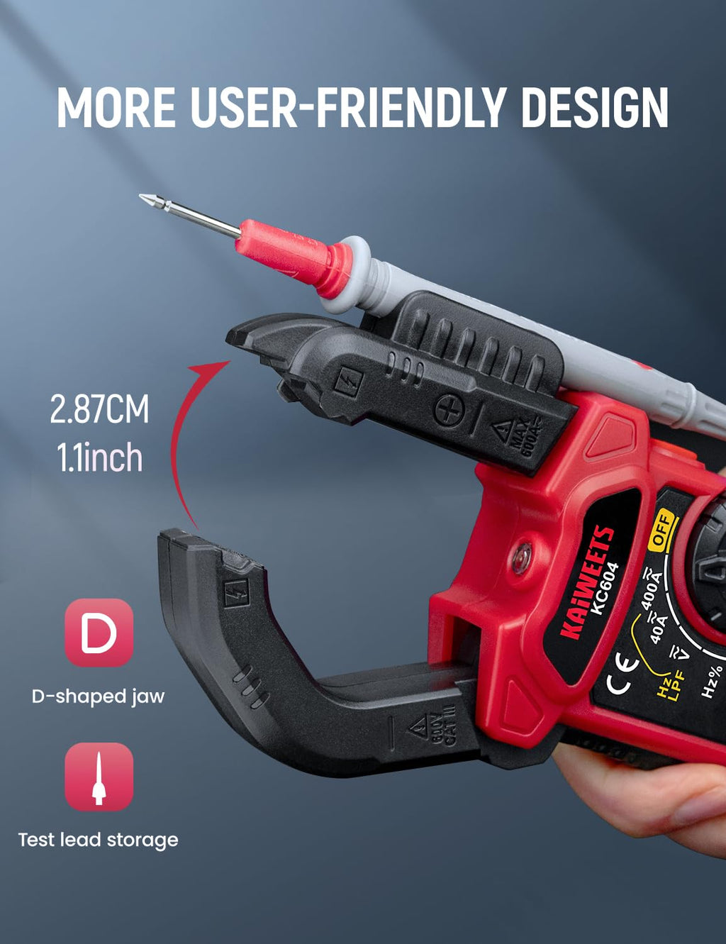 Digital Clamp Meter Multimeter with D-Shaped Jaw S892