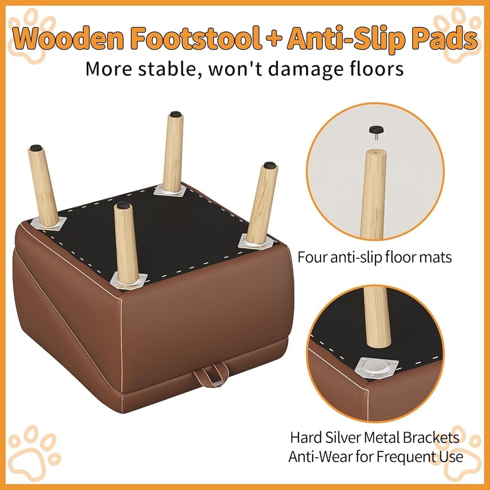 Foldable 2-in-1 Pet Ottoman Dog Safety Ramp O117