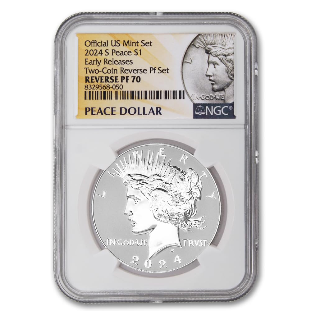 Set of 2 American Silver Morgan and Peace Dollar U71635