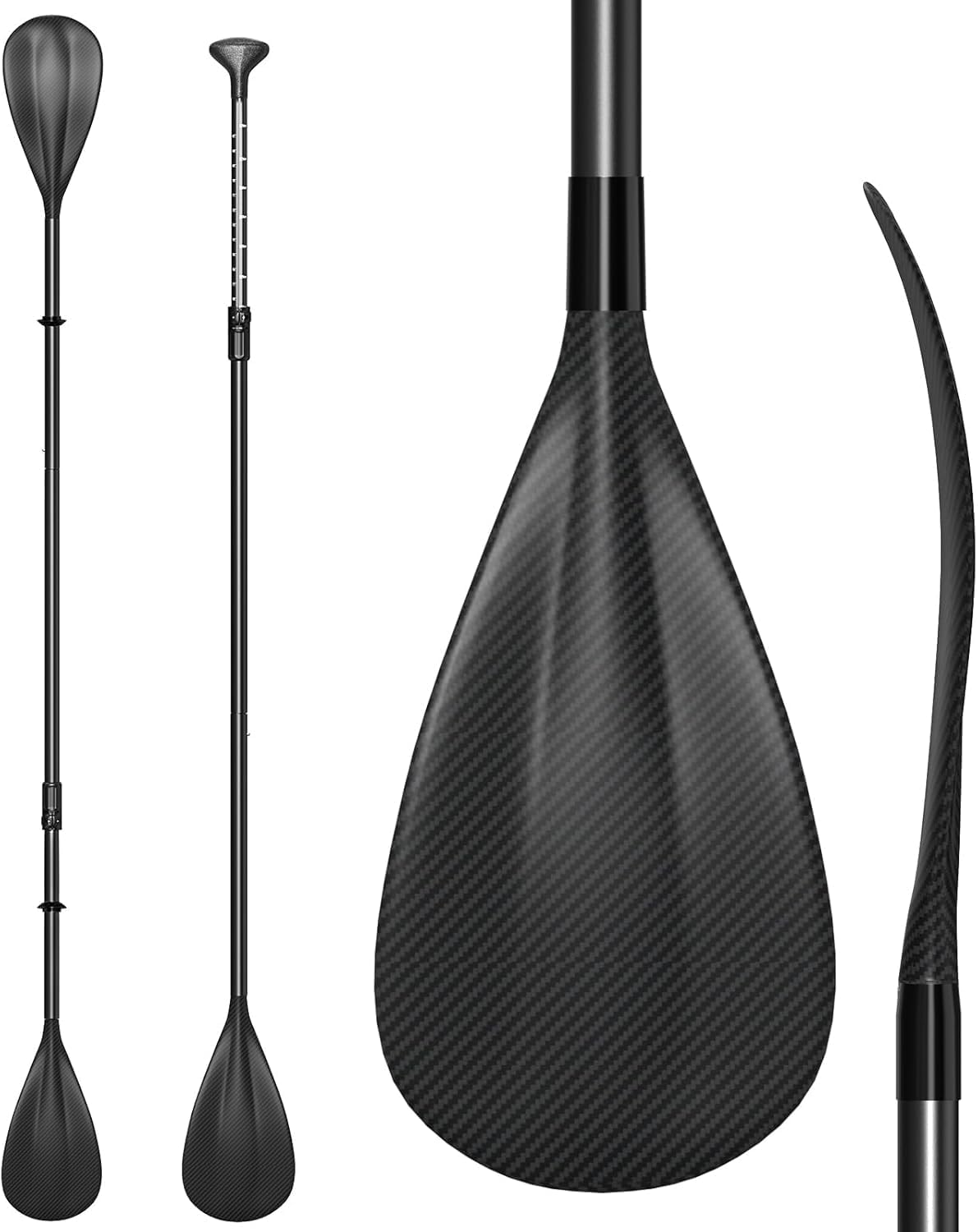 4 Piece Carbon Aluminium Adjustable SUP Paddle 67"-83" L39857