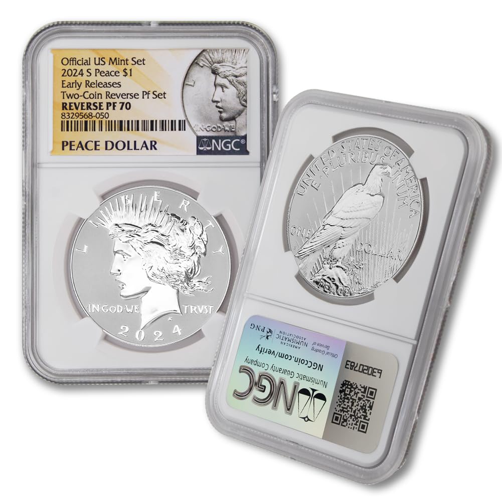Set of 2 American Silver Morgan and Peace Dollar U71635