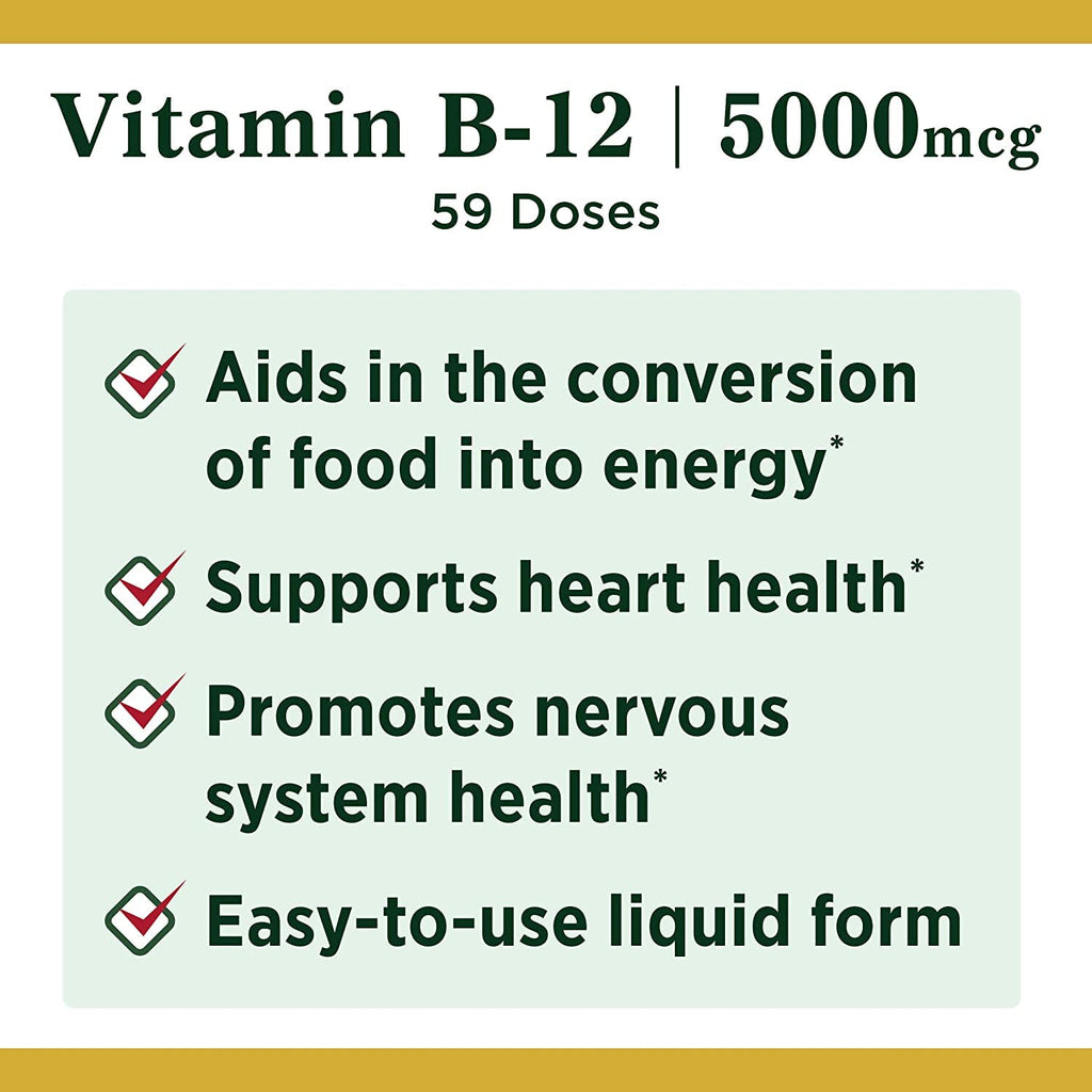 B-12 5000 mcg Sublingual Liquid 2 oz (Pack of 2) M57982