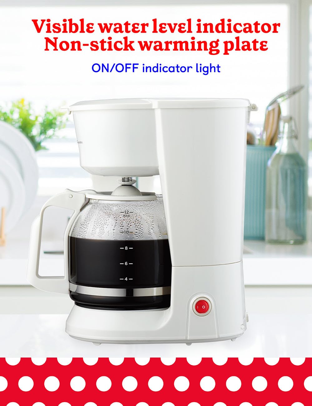 12-Cup Drip Coffee Maker with Glass Carafe Z348549