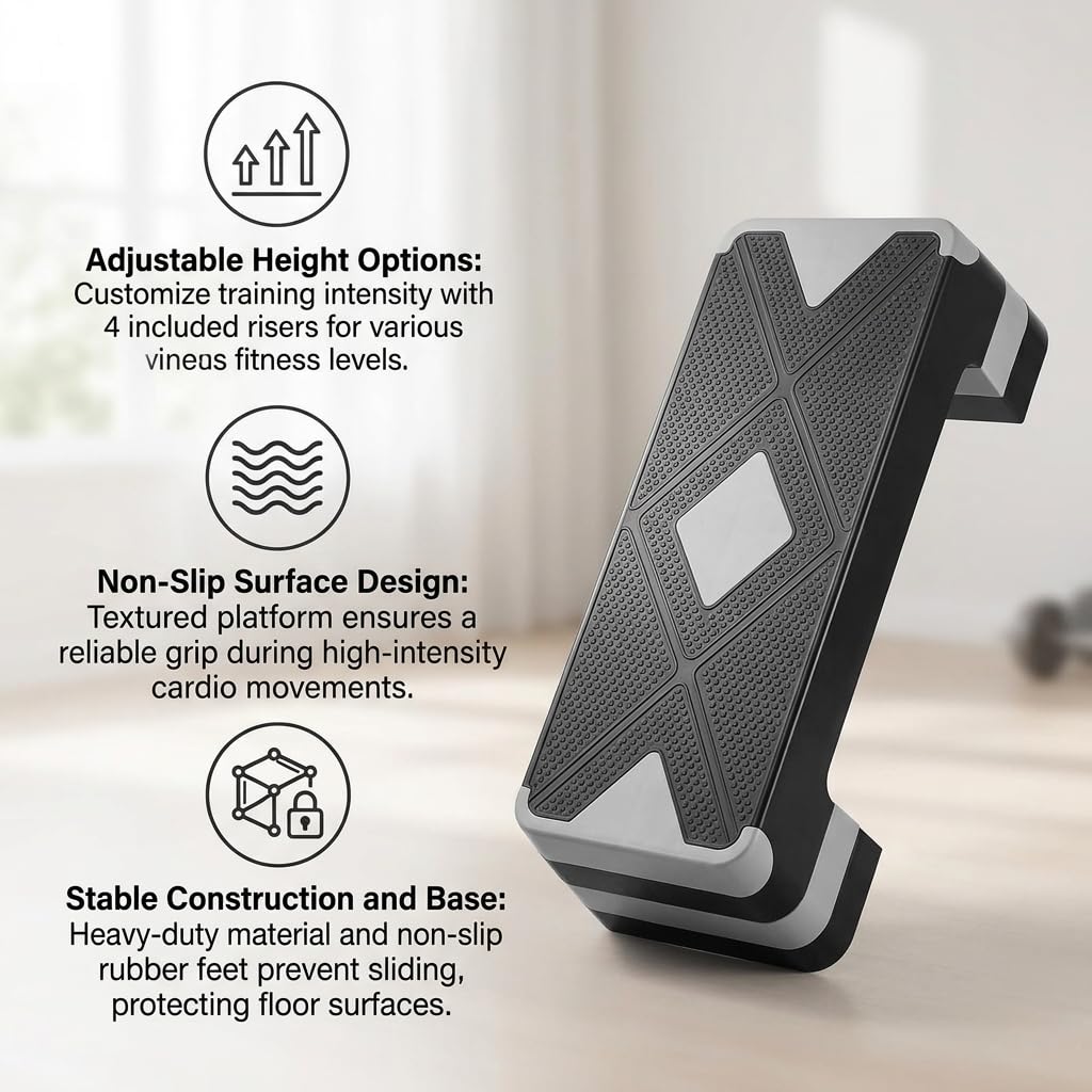 Adjustable Non-Slip Aerobic Step Platform W4872
