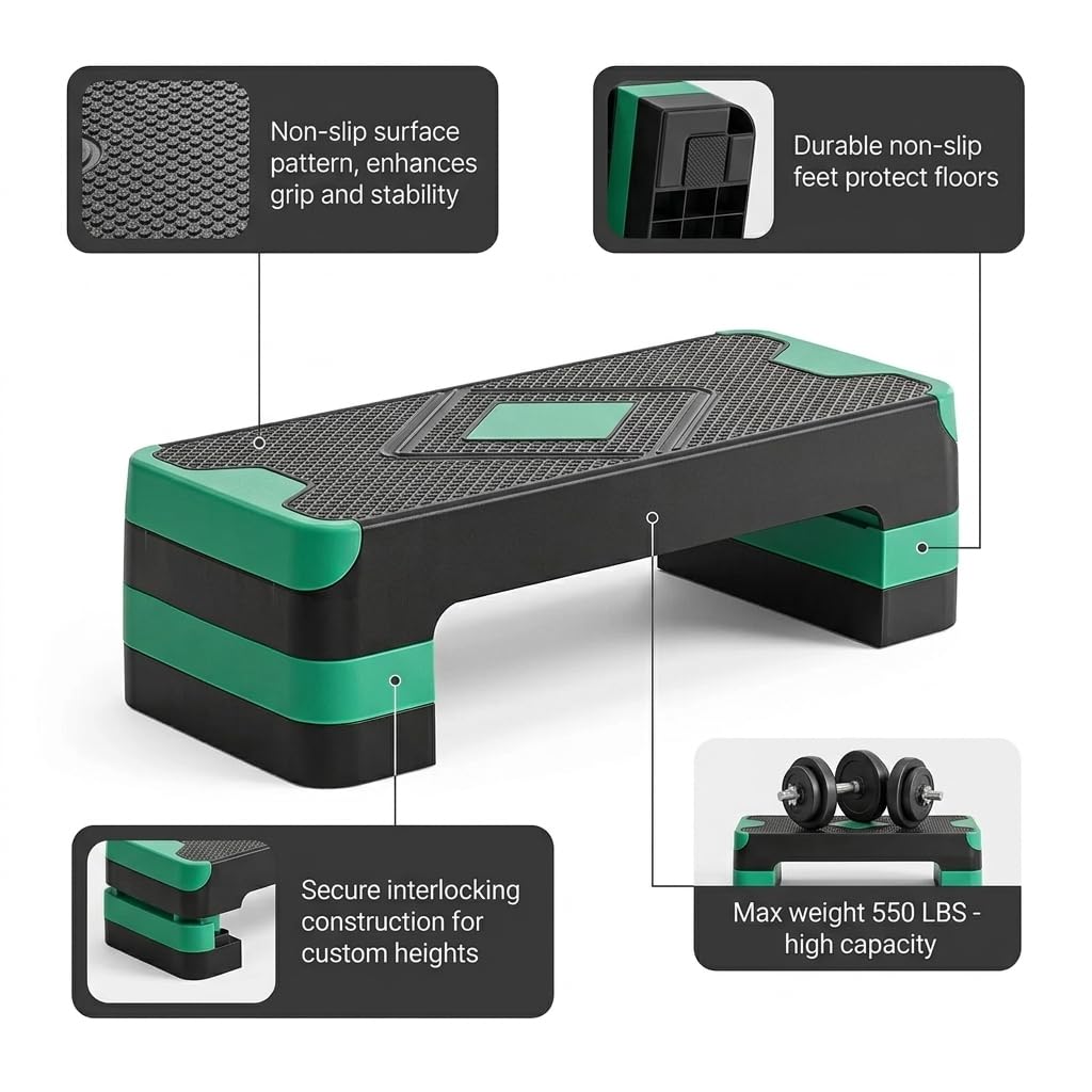 Adjustable Non-Slip Aerobic Step Platform W4872
