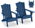 Blue Folding Adirondack Chairs Set of 2 V1826