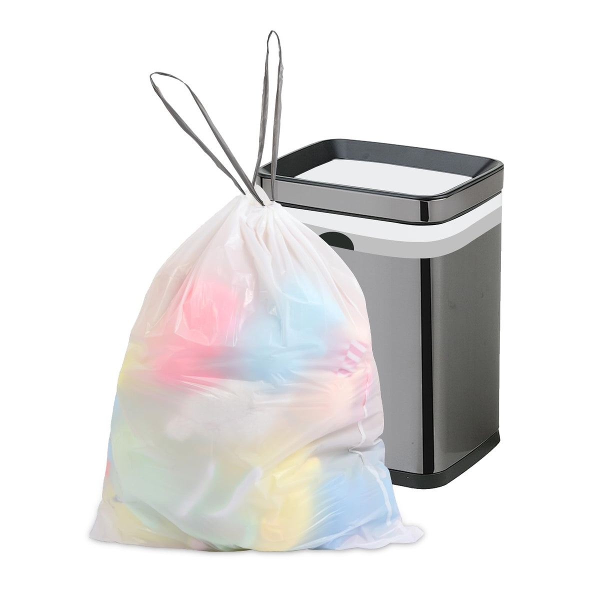10 Gallon White 1 Mil Drawstring Trash Bags 75 Count Z989871