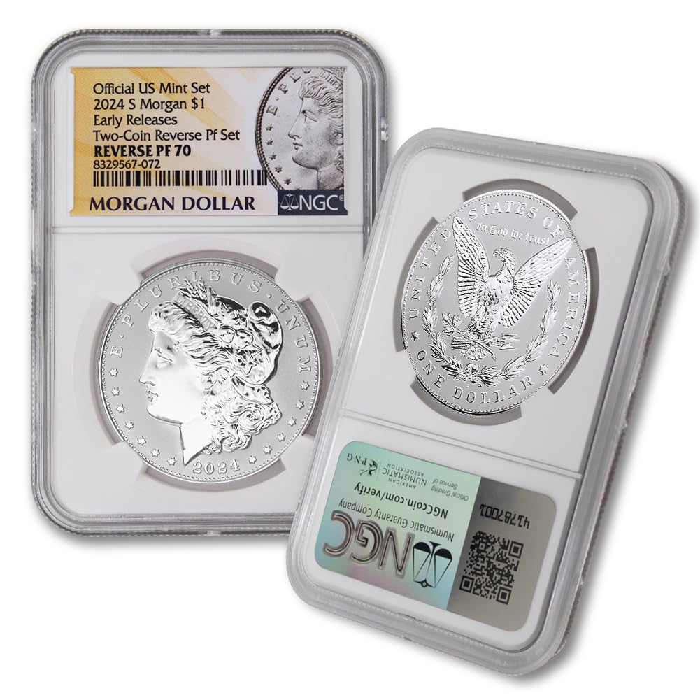 Set of 2 American Silver Morgan and Peace Dollar U71635