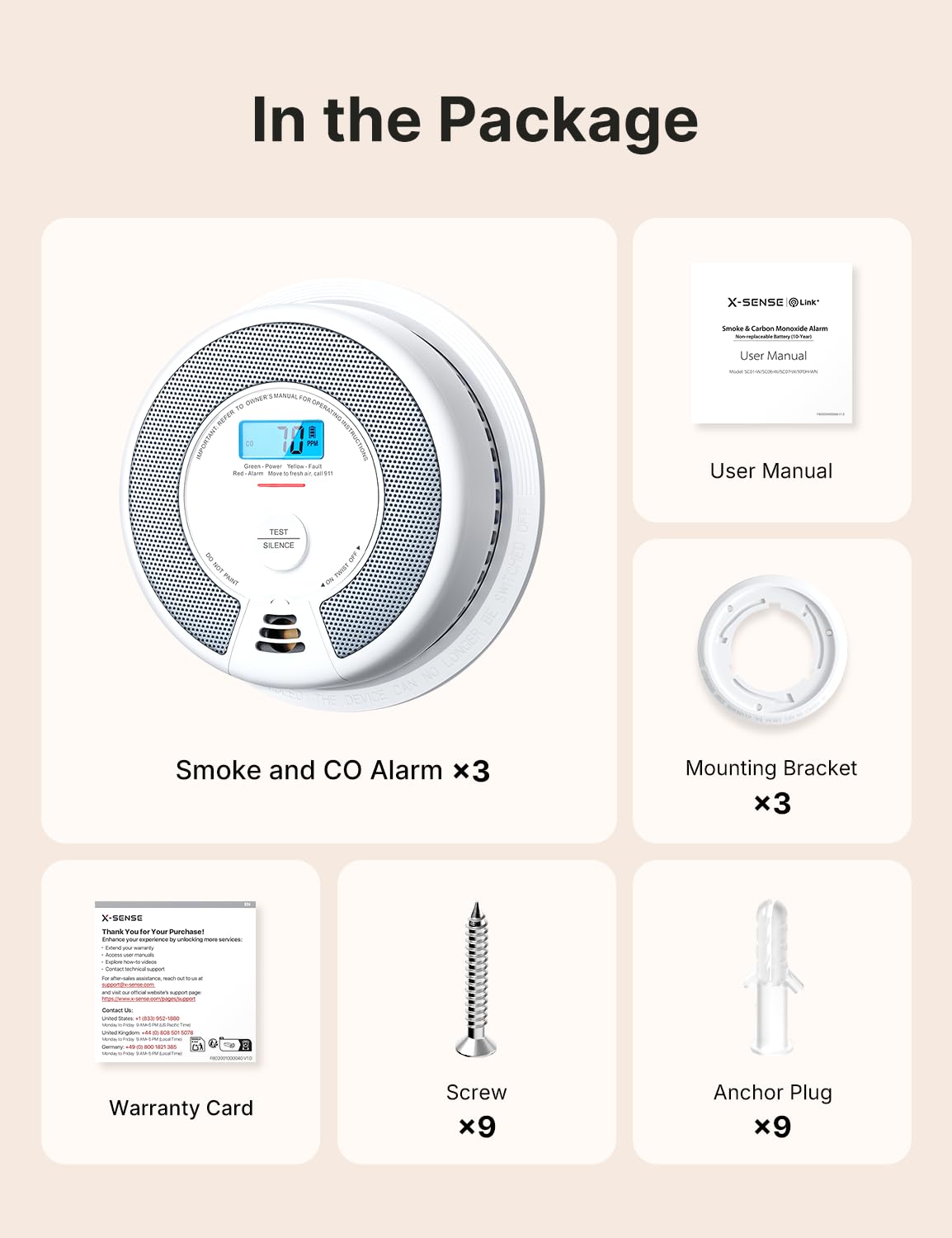 Smoke and Carbon Monoxide Detector Combo 3-Pack Z39527