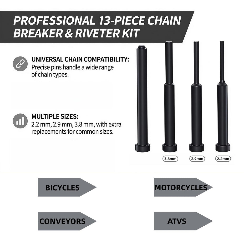 13 Pc Motorcycle Chain Breaker Rivet Tool Kit Q5925