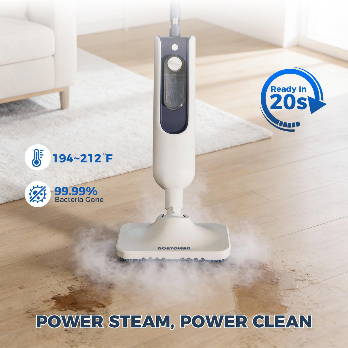 11-in-1 Dual-Mode Steam Mop, 13.5 Fl Oz Steam Cleaner H94120