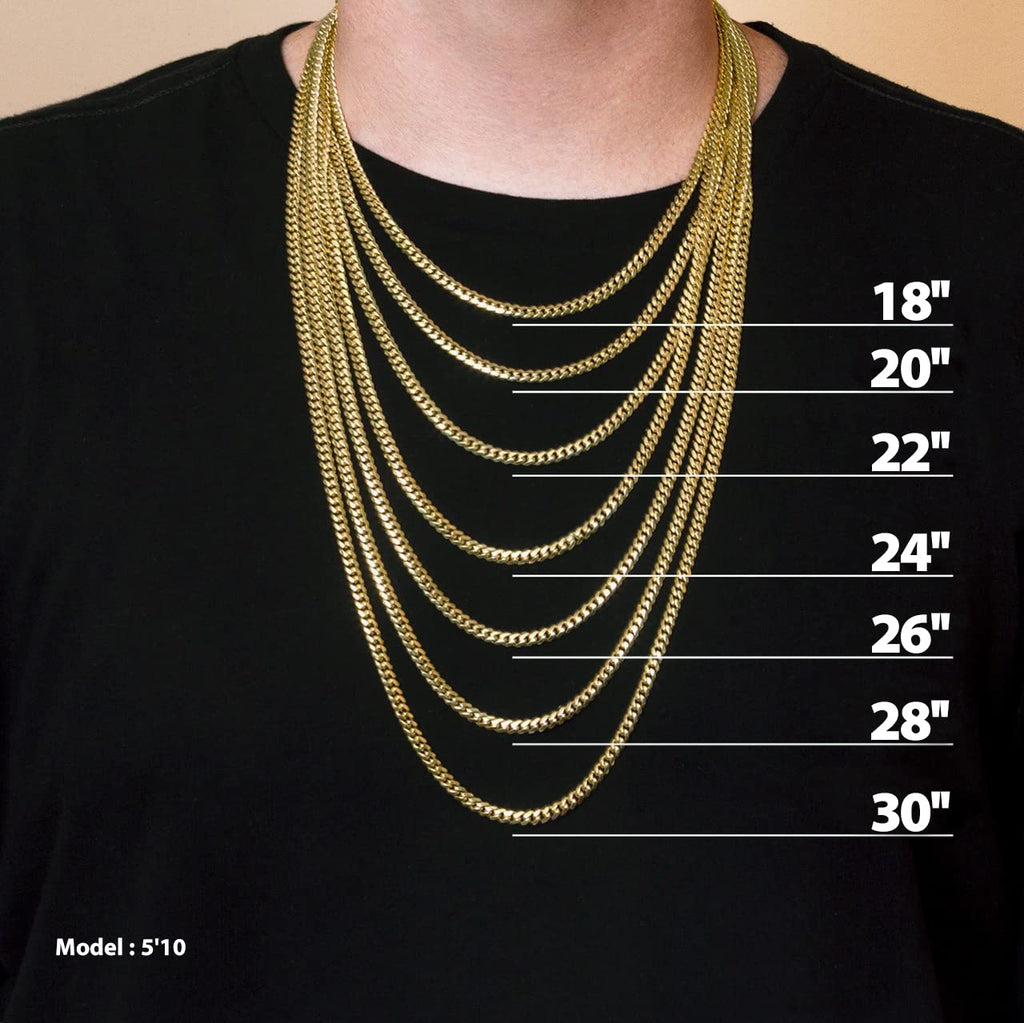 4mm 6mm Gold Plated Stainless Steel Cuban Link Chain Necklace Bracelet O7106