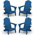 Folding Adirondack Chairs Set of 4 with 2 Cup Holders S651500