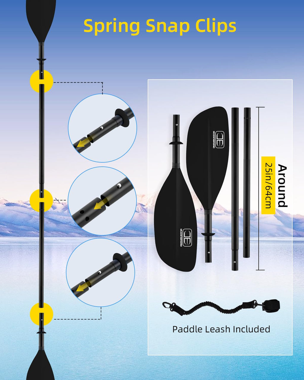 4 Piece Kayak Paddle Alloy Shaft M796394