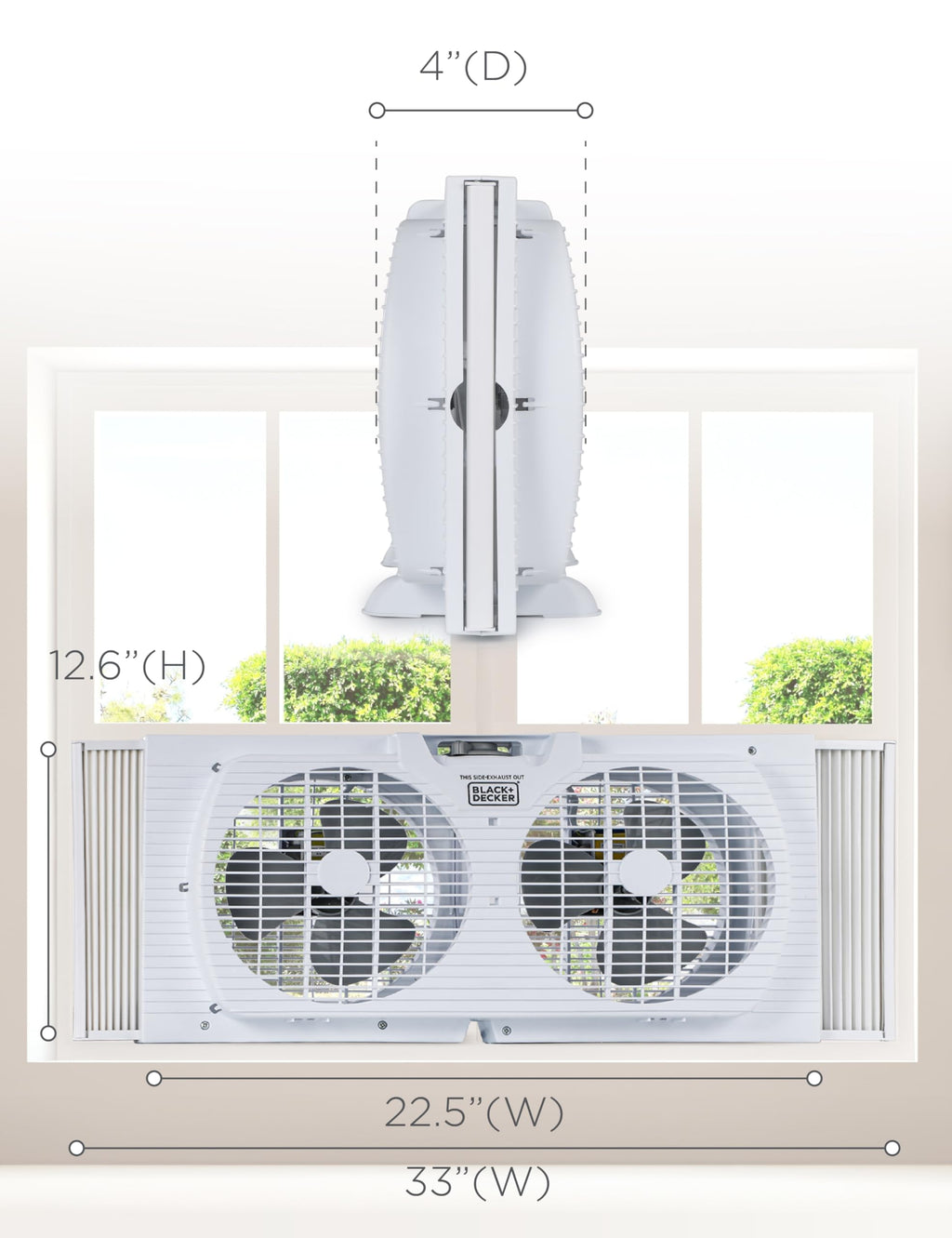 9" Dual Window Fan with 2 Speed Settings Z478372