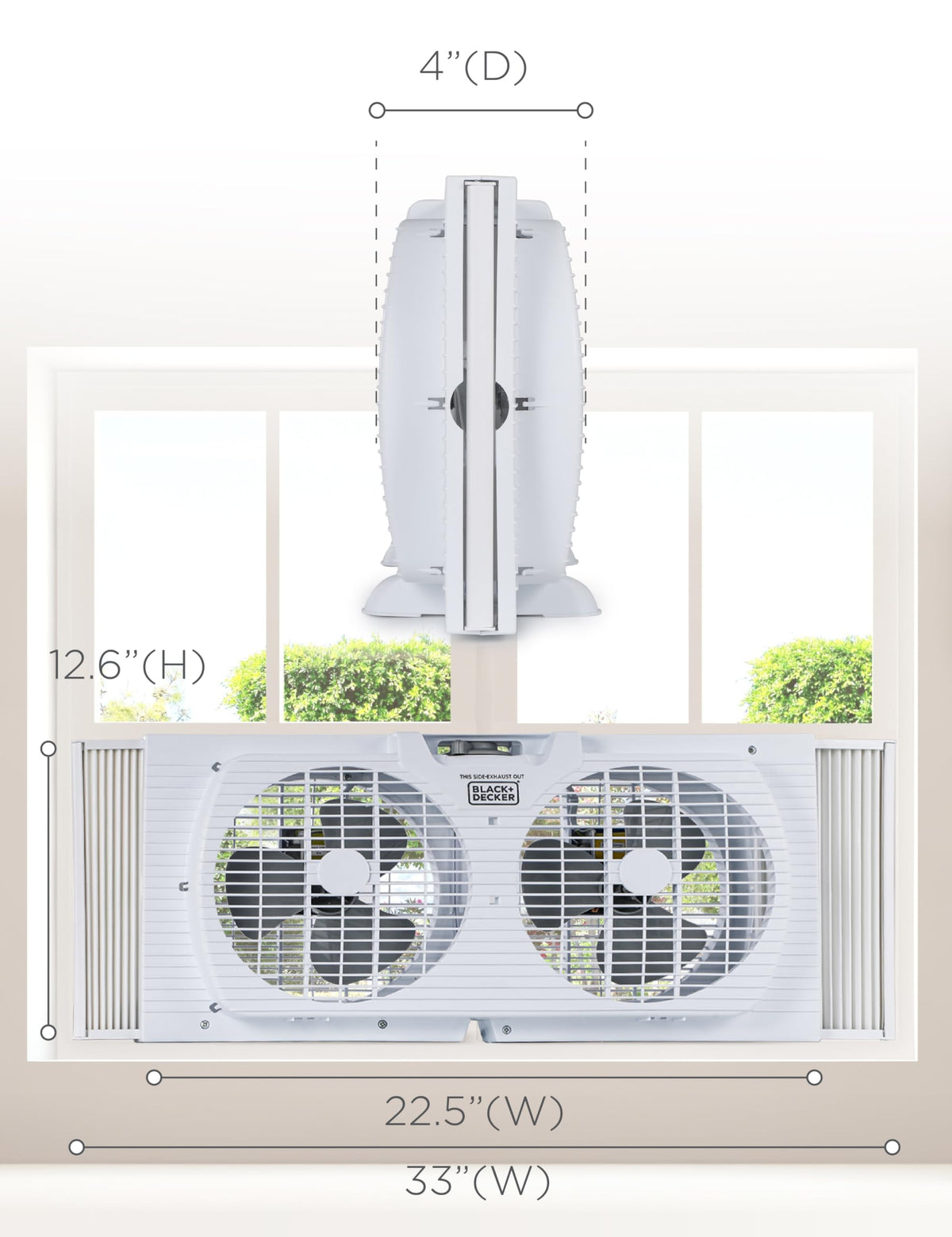9" Dual Window Fan with 2 Speed Settings Z478372