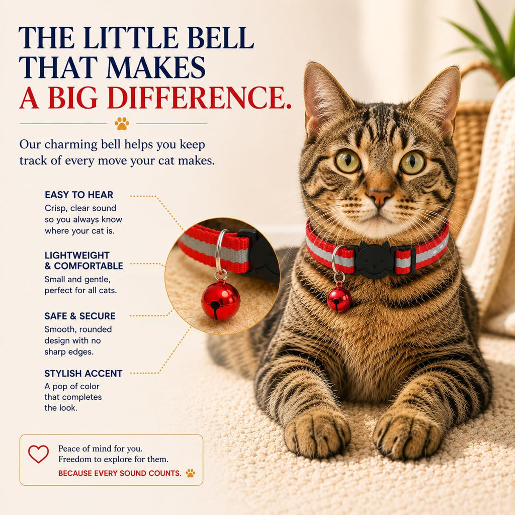 Reflective Breakaway Cat Collar with Bell 12-Pack J83508