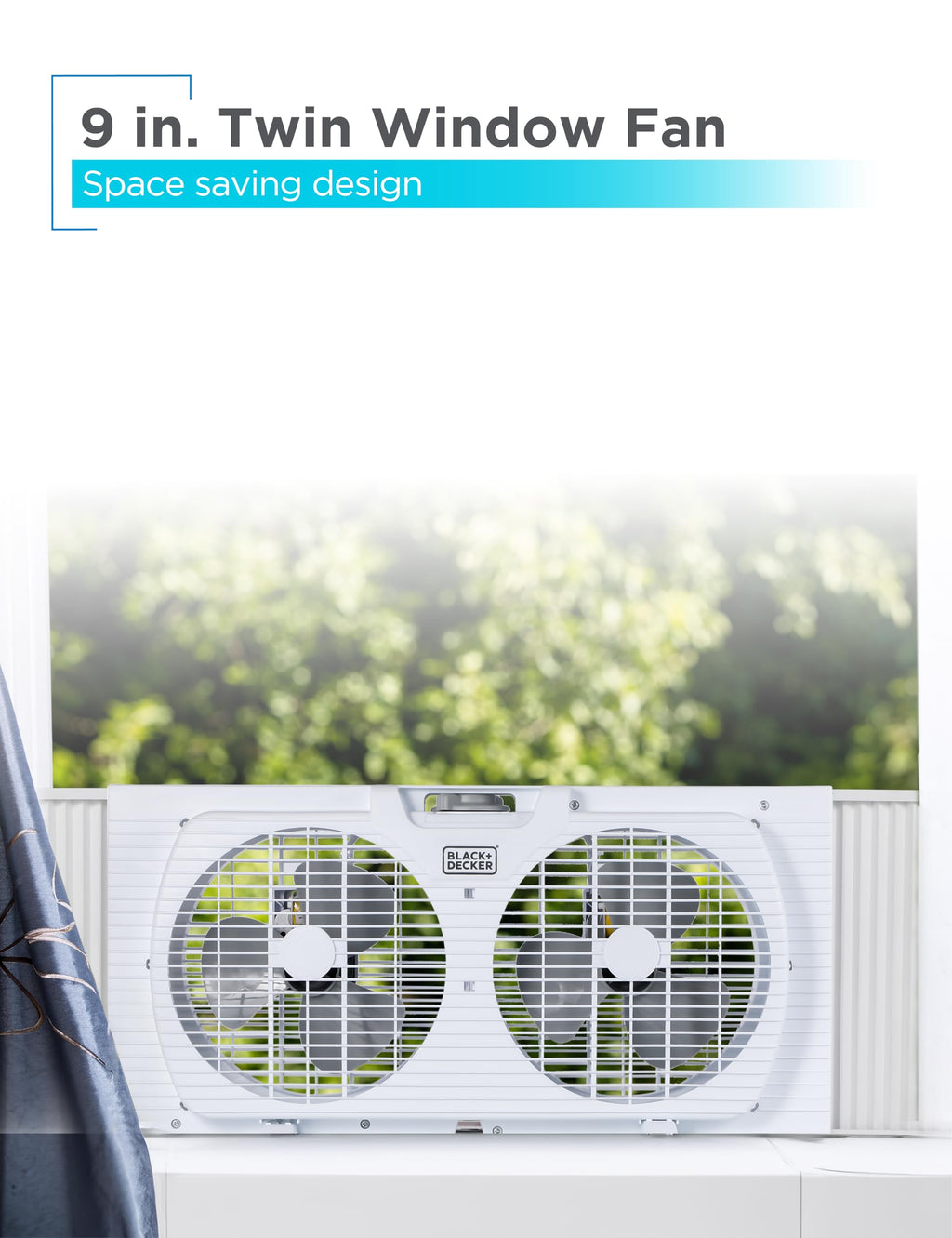 9" Dual Window Fan with 2 Speed Settings Z478372