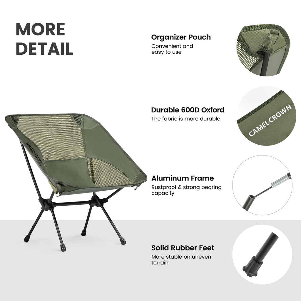 Portable Lightweight Compact Folding Mesh Camping Chair 2 Pack S7521